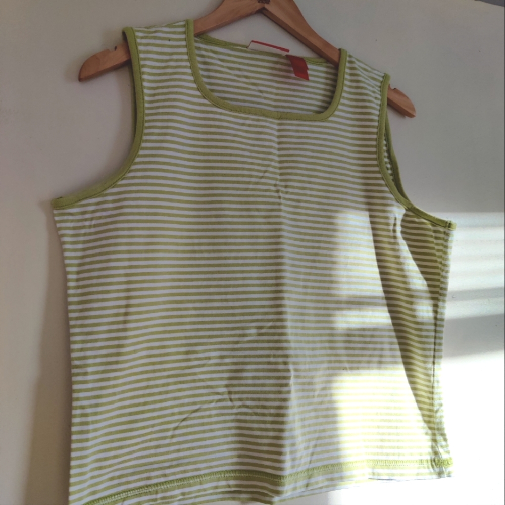 Green striped tank top
